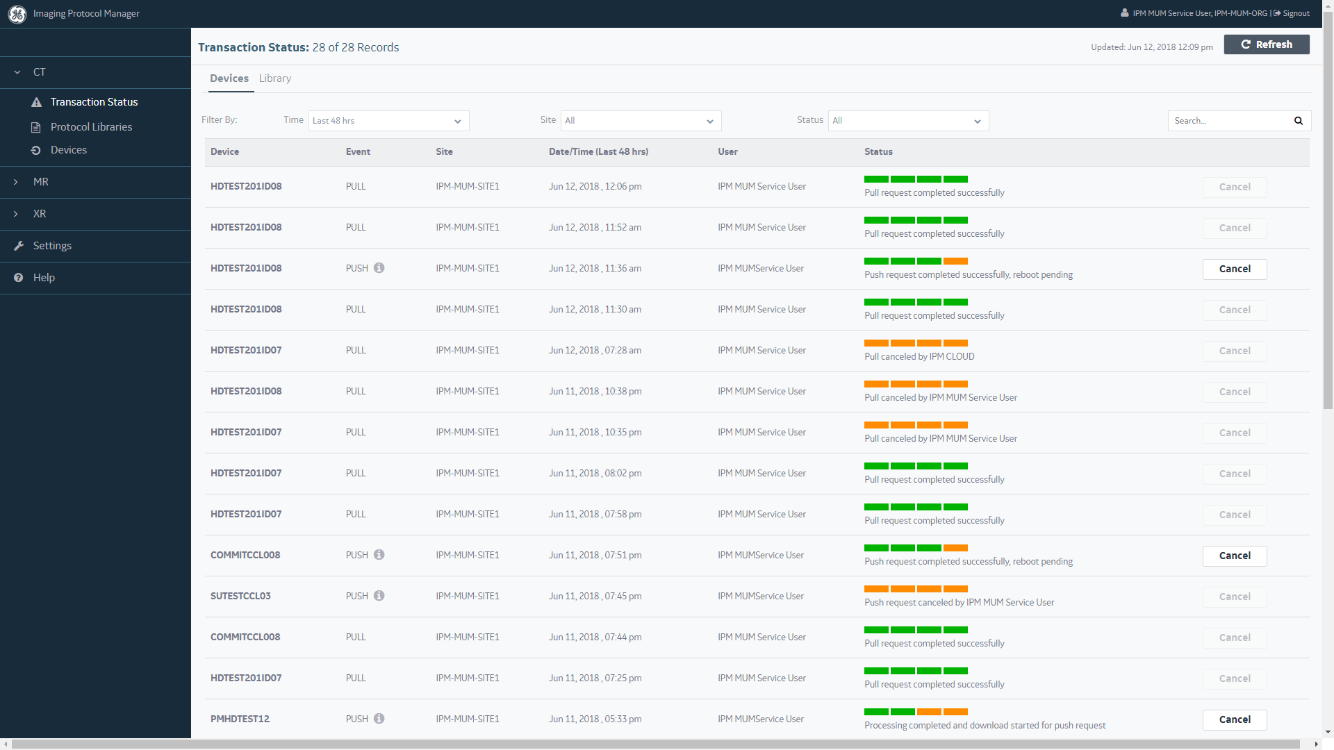 Transaction Status