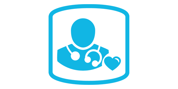health professional icon with stethoscope