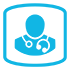health professional icon with stethoscope and heart