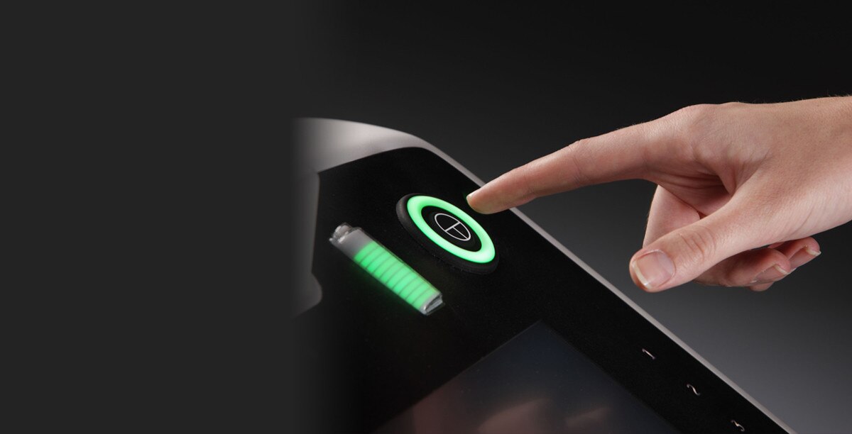 Closeup of Optima XR200amx screen buttons