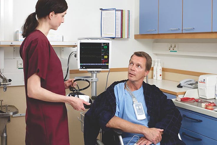 GE Healthcare CARESCAPE B450 monitor can travel easily throughout your hospital.