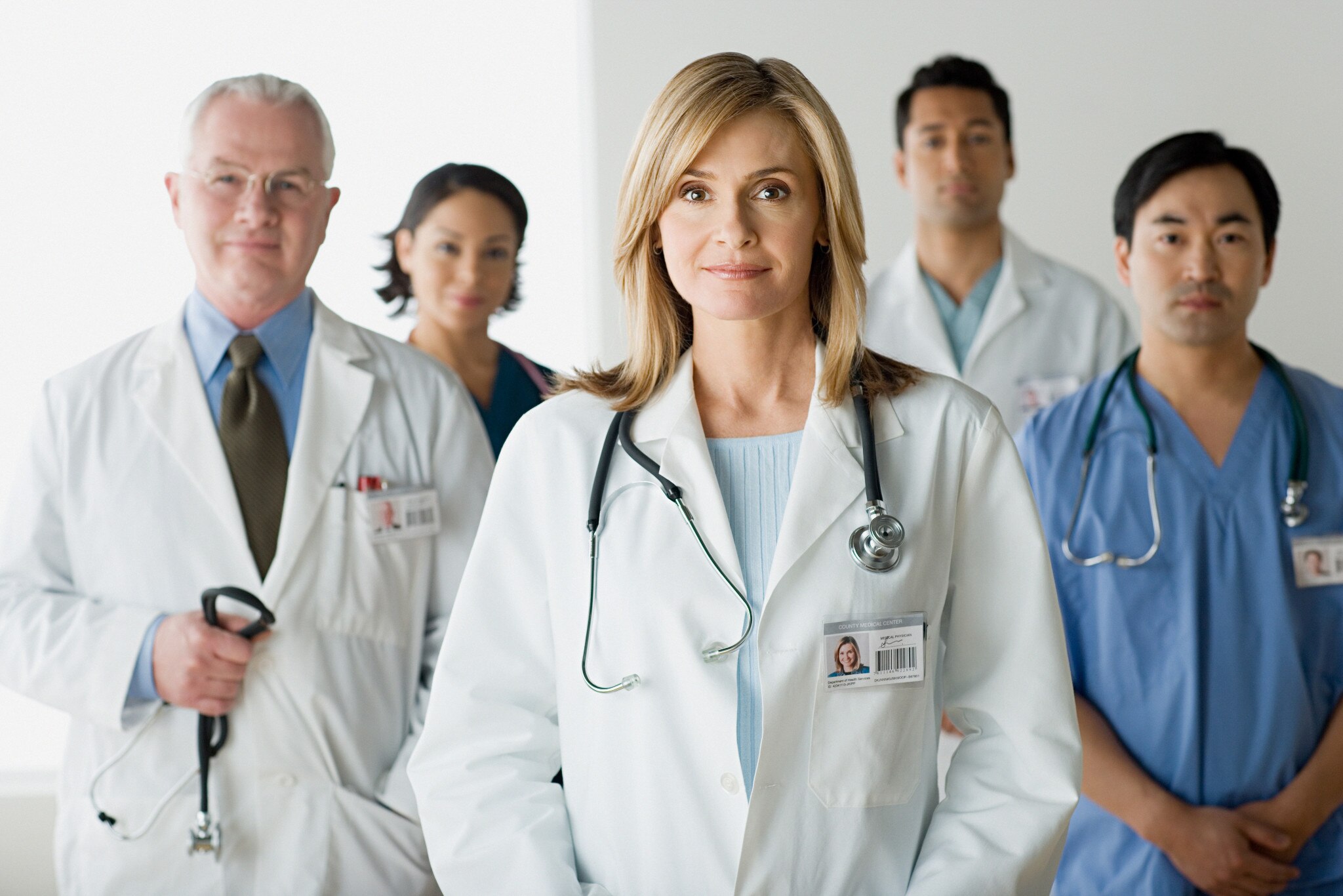 Clinicians in white coats