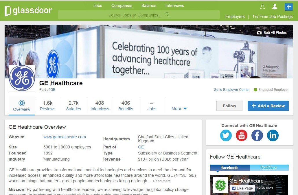 Ge Healthcare Careers About Us Connect On Glassdoor