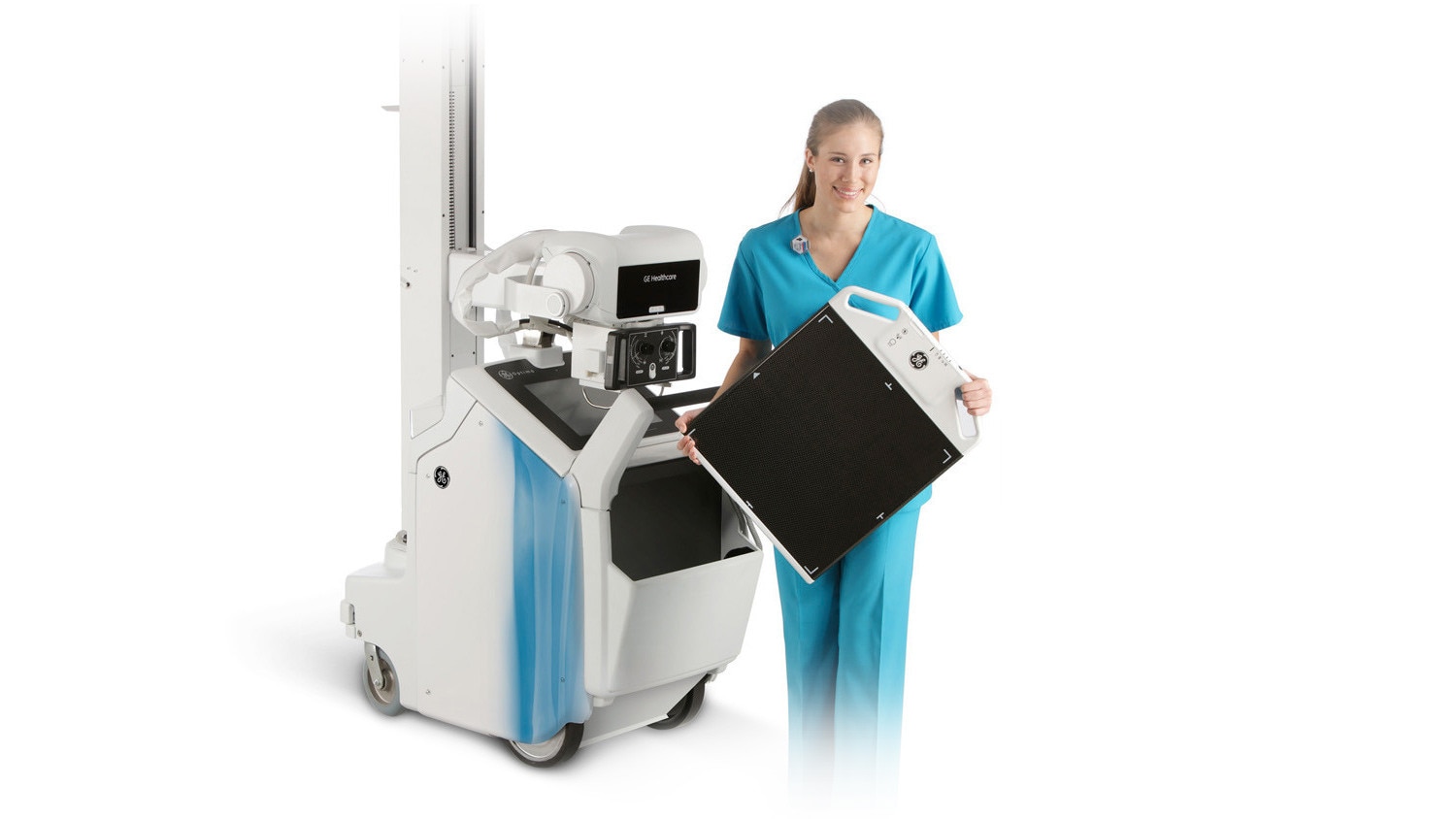 Técnico junto a una máquina.